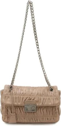 Prada Pre-owned Vintage Schoudertas - Dames - Vintage Schoudertas - Beige - ONE Size - Leer - Vintage