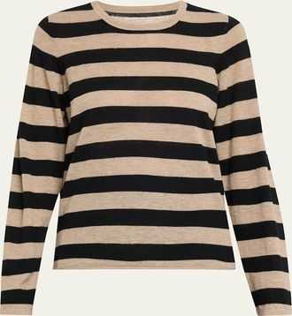 Majestic Filatures Machine Washable Cashmere Striped Pullover