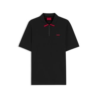 HUGO BOSS Contrast-logo polo shirt in cotton piqu&eacute;