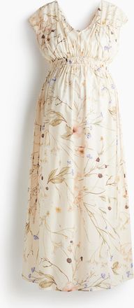 H&M MAMA Kleid mit V-Ausschnitt - Beige