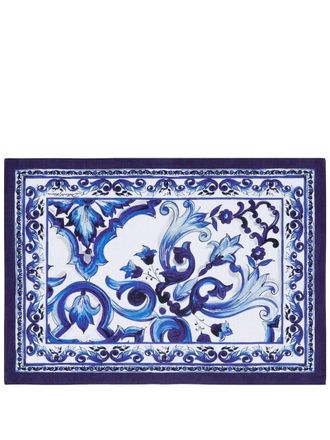 Dolce & Gabbana Blu Mediterraneo-print placemat and napkin set - unisex - Linen/Flax - One Size - Blue