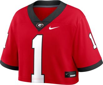 Nike Georgia Nike Womens Dri-FIT College Cropped Game Jersey in Red | NFCT08ARGBN-JPX