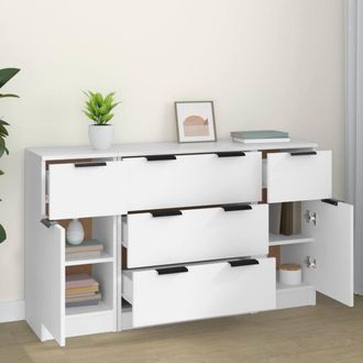 Berkfield Home Modern 3 Piece Sideboard Set White Engineered Wood