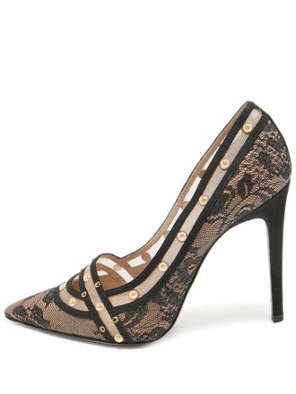 Rene Caovilla 110mm lace pumps - women - Leather/Fabric/Leather - 38 - Pink