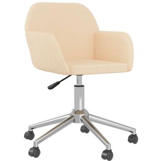 vidaXL Silla De Oficina Giratoria Tela Color Crema Vidaxl