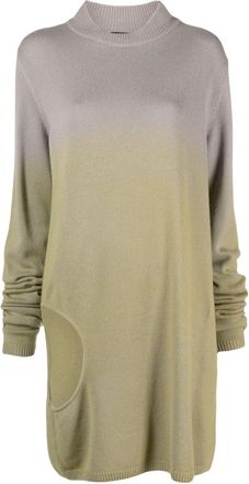 Rick Owens Green Subhuman Cut-Out Jumper - Womens - Cashmere