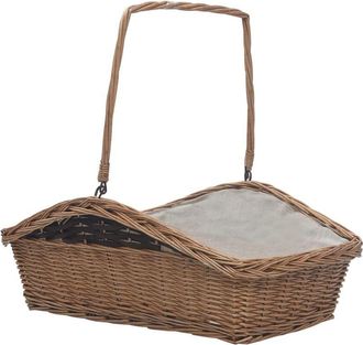 vidaXL Cesta Para Le&ntilde;a Con Asas Sauce Marr&oacute;n 61,5x46,5x58 Cm Vidaxl