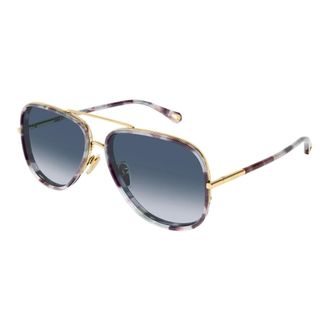 Chlo&eacute; Sunglasses, female, Yellow, Size: 60 MM Aviator Sunglasses