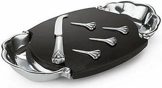 Lenox Butlers Pantry Cheese And Biscuit Server In Silver