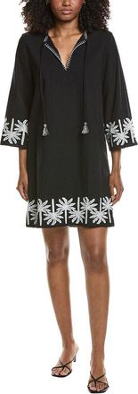 Johnny Was Relaxed Kimono Sleeve Linen-Blend Dress