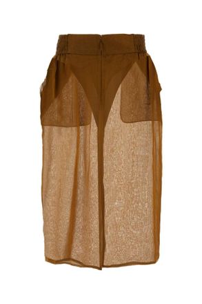 Saint Laurent Womens Bronze Silk Skirt - Tan - Size EU 40 (Womens)