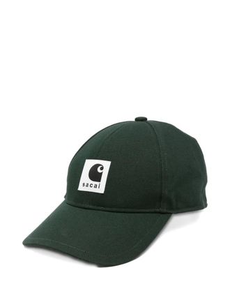 sacai Cappello da baseball con applicazione - Verde