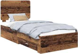 vidaXL Estructura De Cama Con Cabecera Madera Vieja 100 X 200 Cm Vidaxl