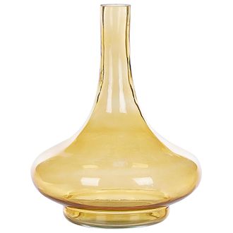 Beliani Beliani - Jarr&oacute;n De Vidrio Amarillo Coloreado Te&ntilde;ido Accesorio Decorativo Moderno Interior Paneer