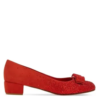 Ferragamo Degrade Crystals Vara Bow Pumps, Size 4.5 D