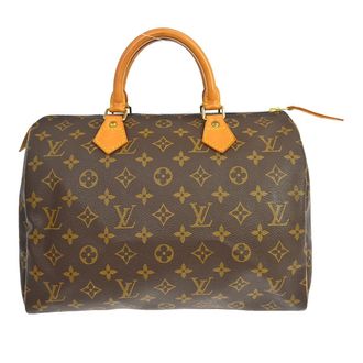 Louis Vuitton Speedy Handbag Monogram Canvas Brown Canvas Handbag (Pre-Owned)