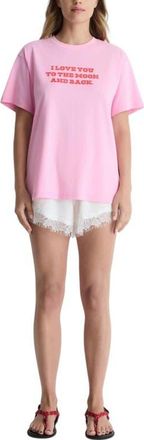 Romy Love You To The Moon Back Tee in Pink Print at Nordstrom, Size X-Large