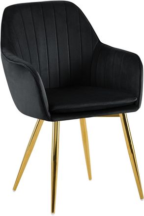 Clp Silla de comedor con reposapi&eacute;s en terciopelo negro