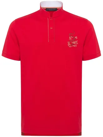 Shanghai Tang Polo con ricamo - Rosso