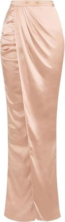 Elisabetta Franchi jewel horsebit wraparound skirt - Neutrals