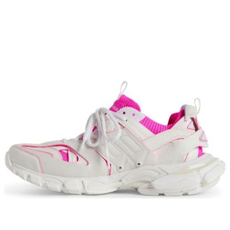Balenciaga (WMNS) Balenciaga Track Sock Sneakers White and Neon Pink Knit and Nylon 736328W3SKC9055