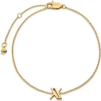 Monica Vinader Initial Chain Bracelet in 18K Gold Vermeil X at Nordstrom