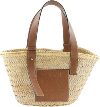 Loewe Pre-owned Tote Bags, female, Beige, Size: ONE SIZE Pre-owned Basketbag Leather 2way Handbag