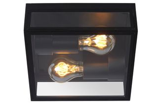 Lucide DUKAN Dimmable Tiltable Stylish Outdoor Flush Ceiling Light 2xE27 in Black