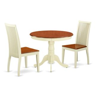 East West Furniture Dining Room Set Buttermilk & Cherry, ANIP3-BMK-W