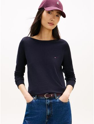 Tommy Hilfiger Womens Boatneck Sweater - Navy - XXL