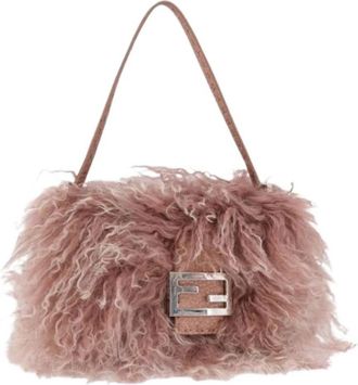 Fendi Pre-owned Vintage Schoudertas - Dames - Vintage Schoudertas - Roze - ONE Size - Wol - Vintage