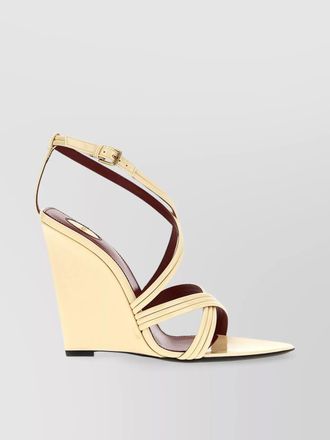 Saint Laurent leather wedge sandals