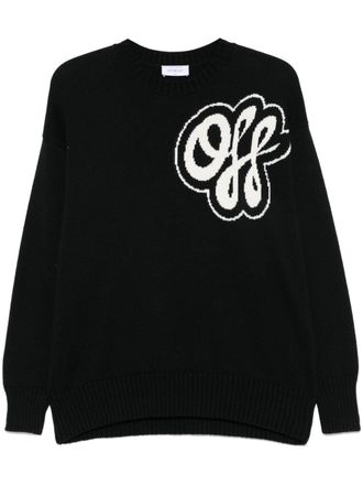 Off-white Hand-Drawn Script sweater - women - Cashmere/Cotton - S - Black