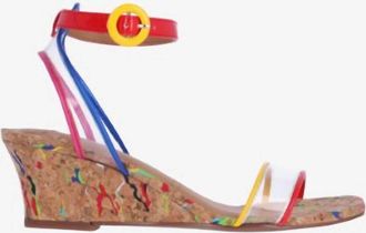 J. Rene&eacute; Womens Lavinia Ankle Strap Sandals In Clear/multi/natural
