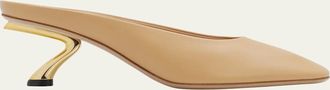 Ferragamo 55mm Safi Leather S-Shaped Heel Mules