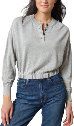 Lilla P Elastic Waist Henley Sweater