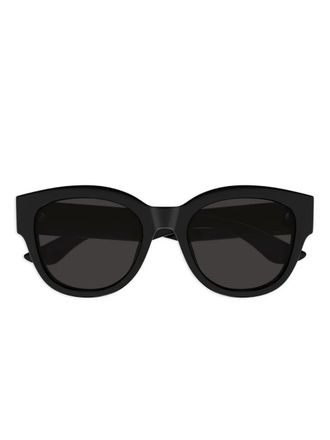 Alexander McQueen Eyewear Zonnebril met rond montuur - Zwart