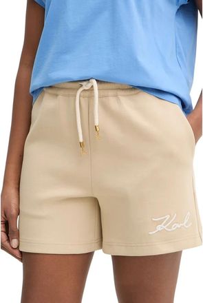 Karl Lagerfeld Casual Shorts - Dames - Bermuda - Beige - L - Katoen - Korte Broeken