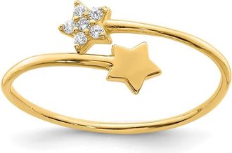 Diamond2Deal 14k Yellow Gold Cubic Zirconia Star Ring