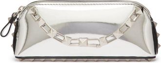 Valentino Garavani mini Rockstud clutch bag - women - Metal/Calf Leather/Lambskin - OS - Silver
