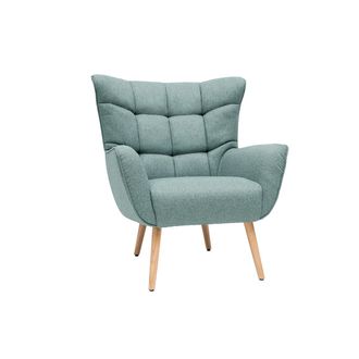 Miliboo Miliboo - Sill&oacute;n N&oacute;rdico En Tejido Verde Y Madera Avery