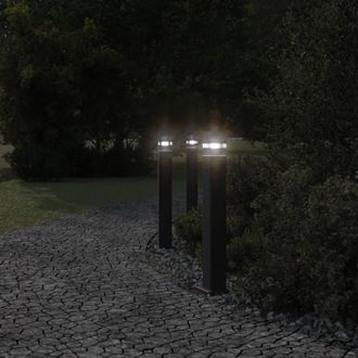 Berkfield Home Outdoor Floor Lamps 3pcs Black 80 cm Aluminium