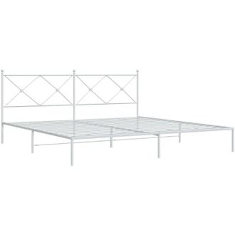 vidaXL Vidaxl - Estructura Cama Sin Colch&oacute;n Con Cabecero Metal Blanco 193x203cm