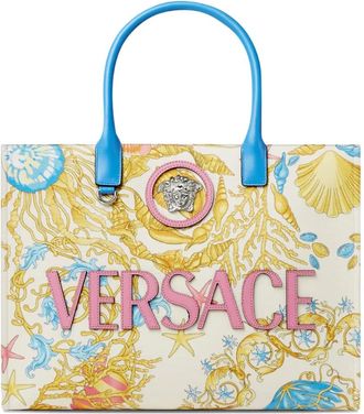Versace Borsa tote Underwater con motivo Barocco - Bianco