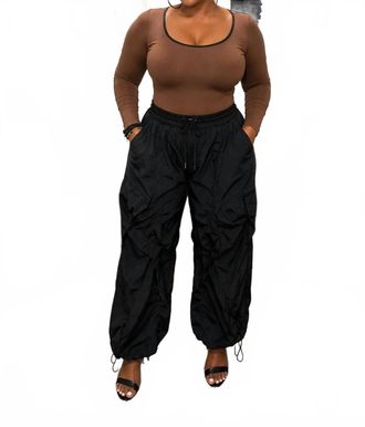 Daisy Knights Frill And Flare Pants - Plus Size In Black