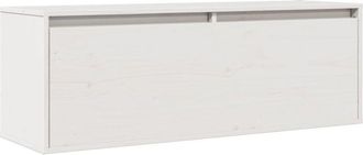 vidaXL Vidaxl - Armario de pared de madera maciza de pino blanco 100x30x35 cm