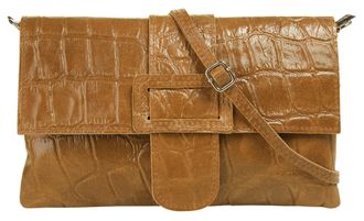 Cluty Abendtasche CLUTY, Damen, Gr. B/H/T: 29cm x 17cm x 2cm onesize, gelb, Leder, Taschen Abendtasche, echt Leder, Made in Italy