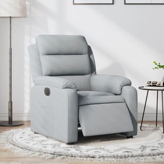 vidaXL Sill&oacute;n Reclinable El&eacute;ctrico Tela Gris Claro Vidaxl