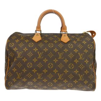 Louis Vuitton Speedy Handbag Monogram Canvas Brown Canvas Handbag (Pre-Owned)