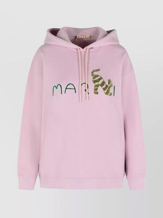 Marni hooded long sleeve cotton sweatshirt